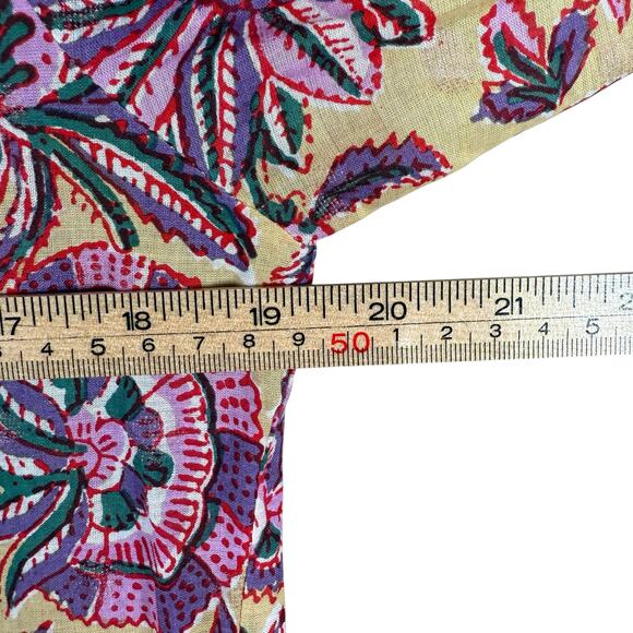 Lola Australia Pacific Dress Malta Pink Yellow Floral Boho Midi XS - Picture 14 of 15